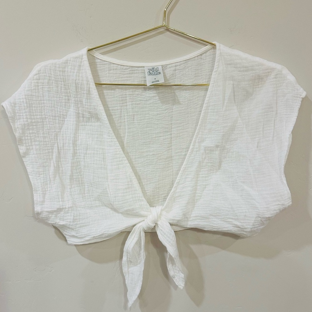 womens tie front crop top